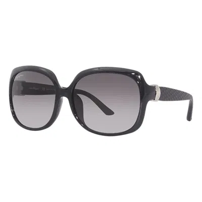 Ferragamo Sf739sa Mini Sunglasses With Grey Gradient Lenses In Black