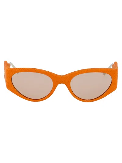 Ferragamo Sf950sl Orange Leather Sunglasses