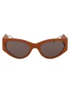 Ferragamo Caramel Leather Leather Sunglasses In Brown
