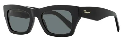 Ferragamo Sf996s Bold Rectangular Sunglasses In Black