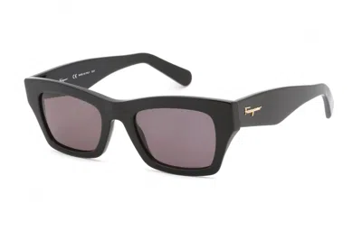Ferragamo Sf996s Rectangular Acetate Sunglasses In Black