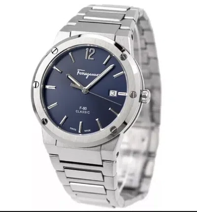 Pre-owned Ferragamo Sfdt00229 F-80 Slim Classic Men's Quartz Watch Stainless Steel 42mm