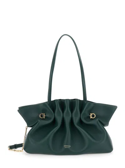 Ferragamo Sh Dump M Shoulder Bag Measurement 35,0x12,0x24,5 In Green