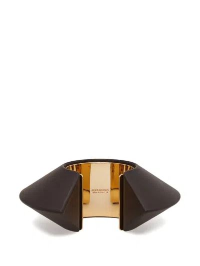 Ferragamo Shaped Bracelet In Brown