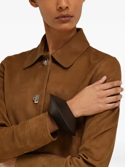 Ferragamo Shaped Bracelet (m) In Brown