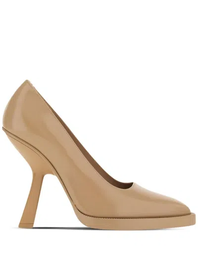 Ferragamo Elegant Leather Pumps For Women In Neutral