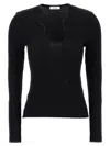 Ferragamo Shaped Neckline Sweater Sweaters And Cardigans Black In Black