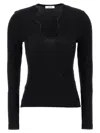 Ferragamo Shaped Neckline Sweater Sweaters And Cardigans Black In Black