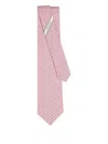 Ferragamo Shark-print Silk Tie In Pink
