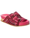 Ferragamo Shaula Crochet & Leather Sandal In Pink