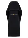 Ferragamo Belted Midi Dress With Billowing Front Panel In Black