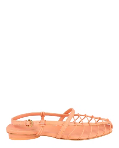 Ferragamo Shay 10 Caged Slingback Sandals In Orange