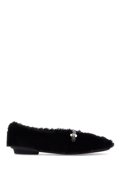 FERRAGAMO FERRAGAMO SHEARLING BALLET FLATS