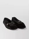 Ferragamo Shearling Ballet Flats Buckle Detail