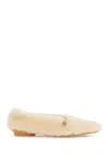 Ferragamo Shearling Ballet Flats In Neutro