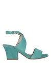 Ferragamo Sheena Suede Heel Sandals In Blue
