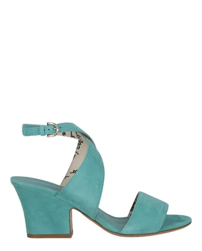 Ferragamo Sheena Suede Heel Sandals In Blue