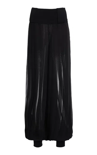 Ferragamo Sheer Trousers In Black