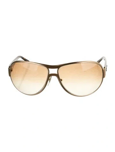 Pre-owned Ferragamo Shield Gradient Sunglasses In Black