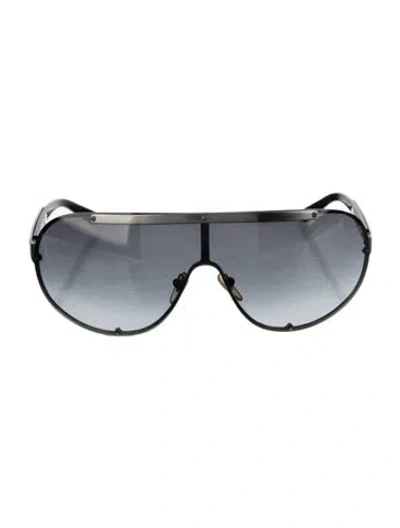 Pre-owned Ferragamo Shield Gradient Sunglasses In Black