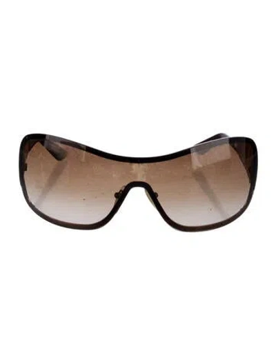 Pre-owned Ferragamo Shield Gradient Sunglasses In Brown