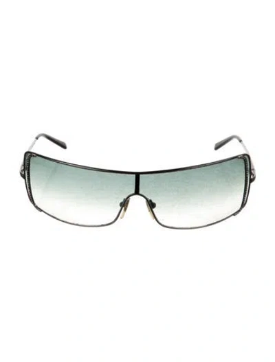 Pre-owned Ferragamo Shield Gradient Sunglasses In Silver