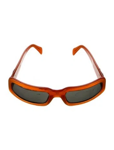 Pre-owned Ferragamo Shield Mirrored Sunglasses In Orange