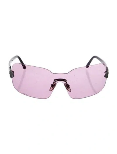 Pre-owned Ferragamo Shield Tinted Sunglasses In Black
