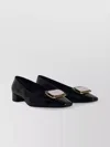 Ferragamo Shiny Leather Buckle Patent Pointed Toe