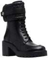 Ferragamo Shiraz Leather Combat Boots In Black
