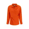 Ferragamo Shirt With Asymmetrical Closure Orange Women