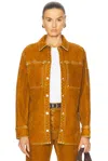 Ferragamo Shirt Jacket In Burnt Ocra