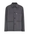 Ferragamo Button Patch Shirt Jacket In Gray
