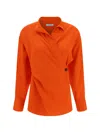 Ferragamo Shirt With Asymmetrical Closure Orange Women In Red