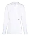 Ferragamo Asymmetric Closure Shirt In White