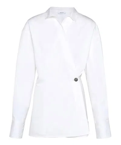 Ferragamo Asymmetric Cotton Shirt In White