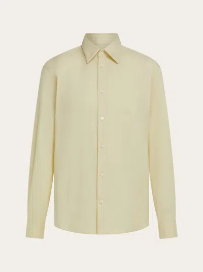 Ferragamo Shirt With Micro Print In Neutral