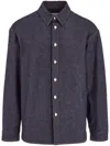 Ferragamo Long Sleeved Denim Shirt In Blue