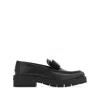 Ferragamo Gancini Buckle Loafers In Black