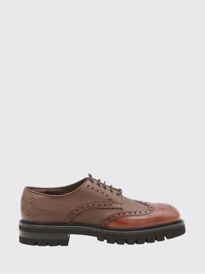 Ferragamo Brogue Lace-up Shoes Chunky Sole In Brown