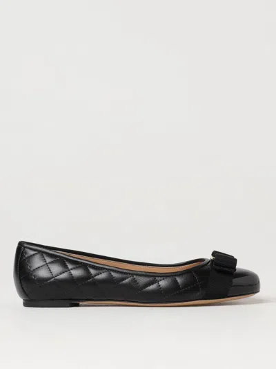 Ferragamo Women Vara Quilted Leather Ballet Flats In Black