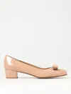 Ferragamo Vara 30 Nappa Leather Pumps In Puder