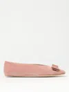 Ferragamo Vara-bow Ballerina Shoes In Puder