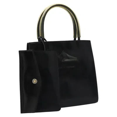 Pre-owned Ferragamo Shopper Tote Patent Leather Leather Tote Bag Bag () In Black
