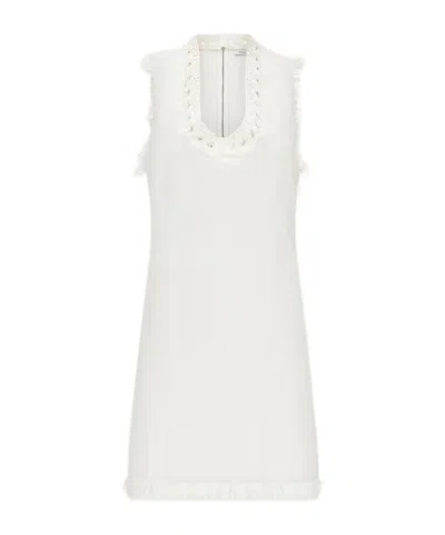 Ferragamo Robe Courte En Denim Blanc In White