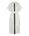 Ferragamo Short-sleeve Belted Maxi Dress In Multi