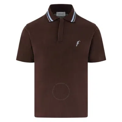 Ferragamo Short Sleeve Cotton Polo Shirt In Brown