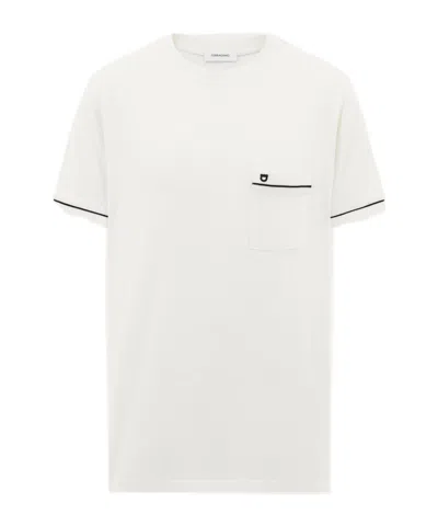 Ferragamo Classic Short Sleeve T-shirt With Pocket Detail In Neutral
