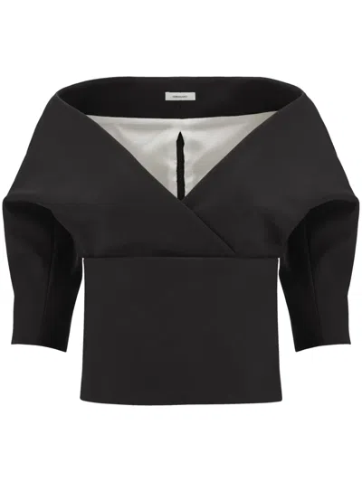 Ferragamo Short-sleeve Knitted Top In Black