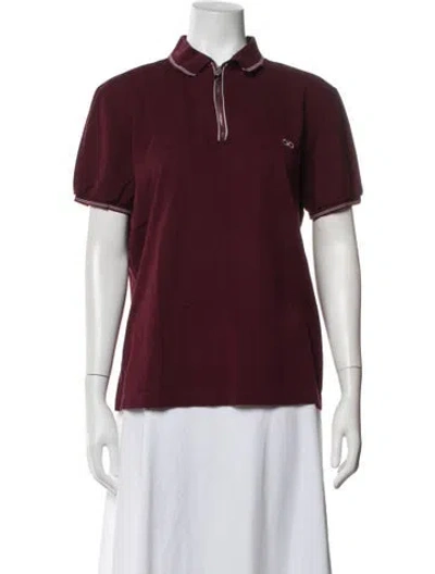 Pre-owned Ferragamo Short Sleeve Polo In Burgundy